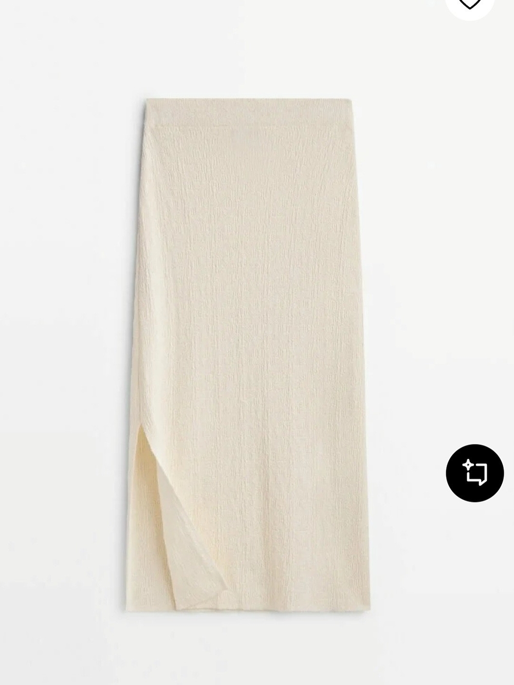 Massimo Dutti NWT Cream Ribbed Midi Skirt S - Picture 5 of 8